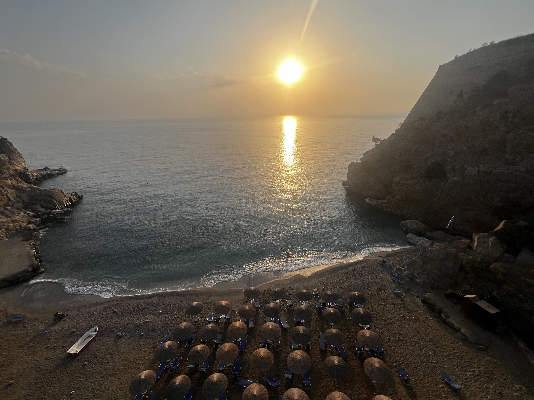 Palaiokastro Beach at sunset